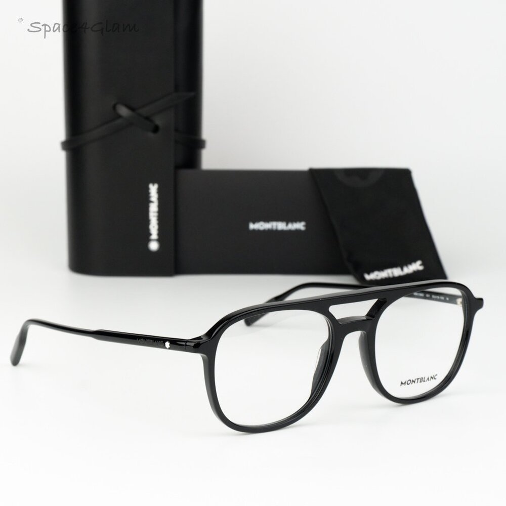 Montblanc Women Eyeglasses Black Demo Pilot MB0198O 001 NEW AUTHENTIC